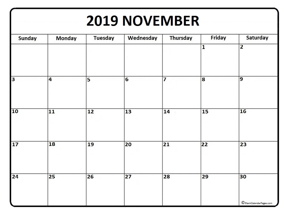 CAL=November 2019 calendar