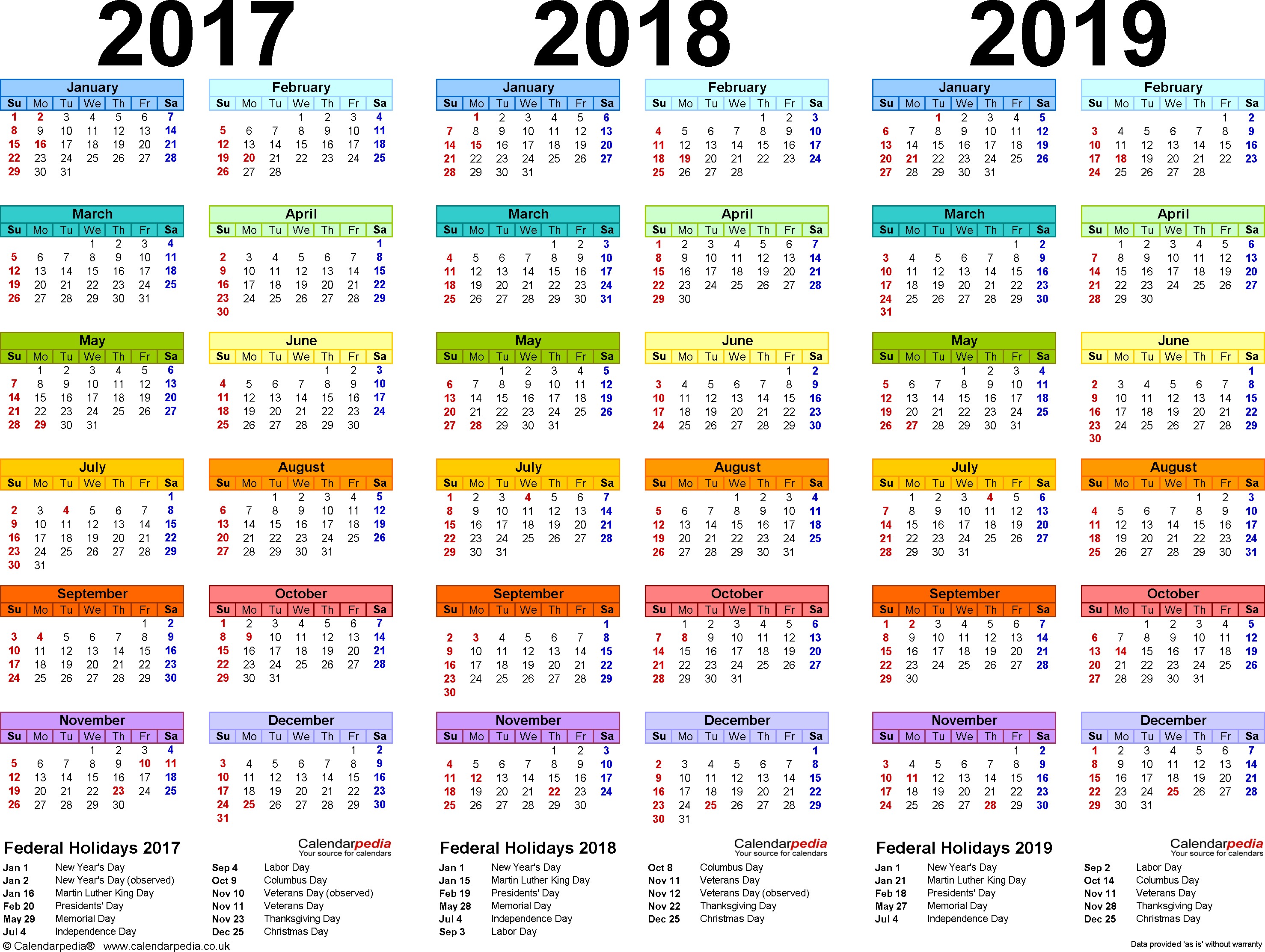2019 Calendar Word Printable 2019 Calendar Word