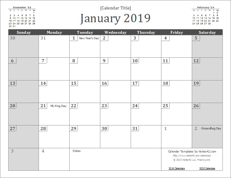 january 2019 calendar with holidays 827