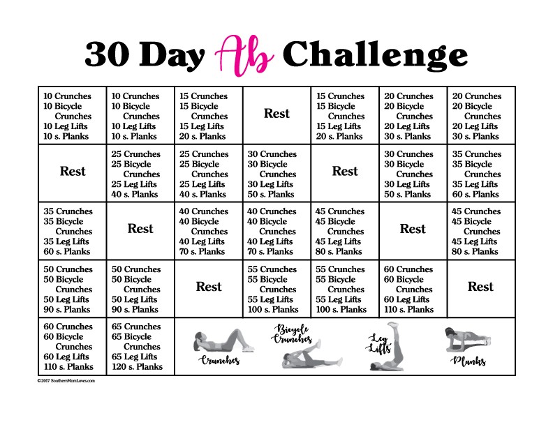 30 day plank challenge pdf