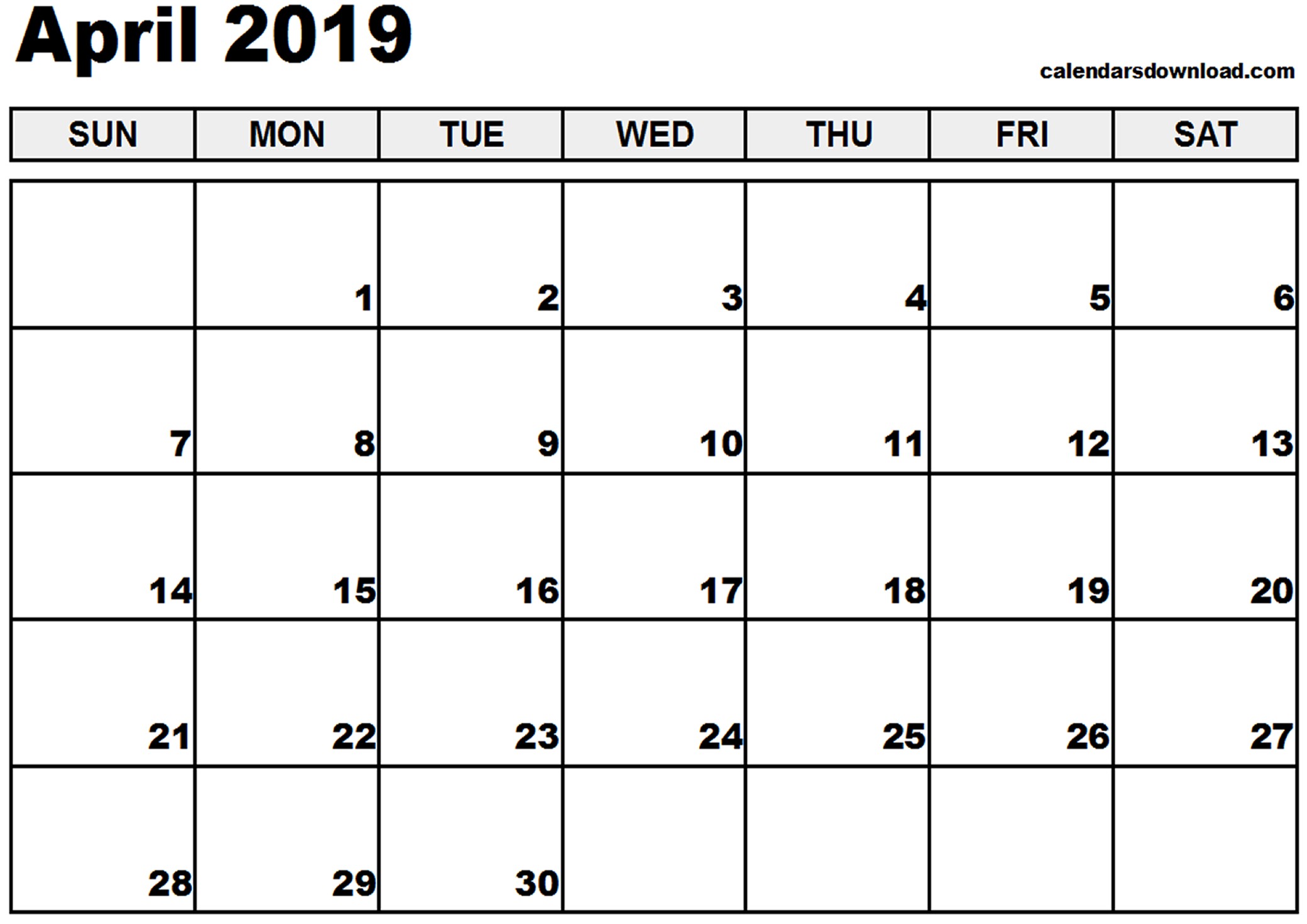April May 2019 Calendar Printable April 2019 Calendar