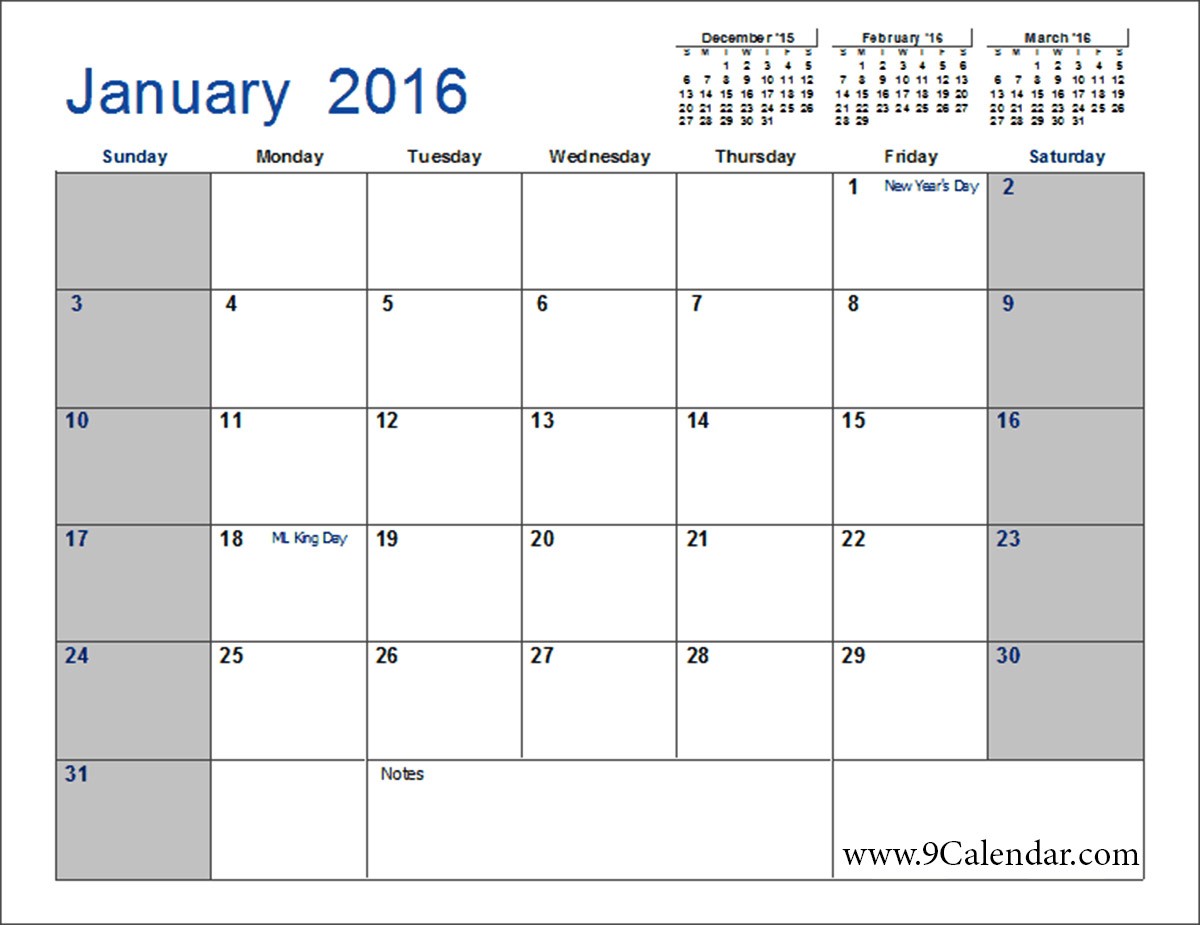 December and January Calendar Printable December 2016 Calendar Printable Template – 2017 Printable