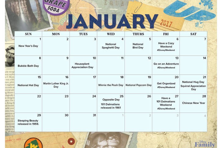 january 2017 printable calendar