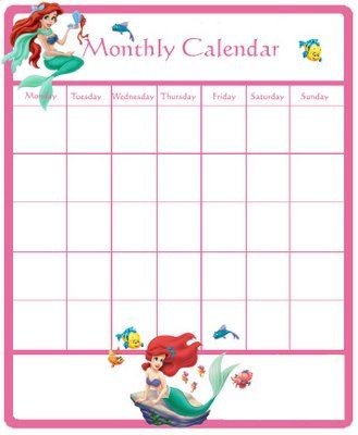 Disney Calendar Printable Princess Printable Calendar