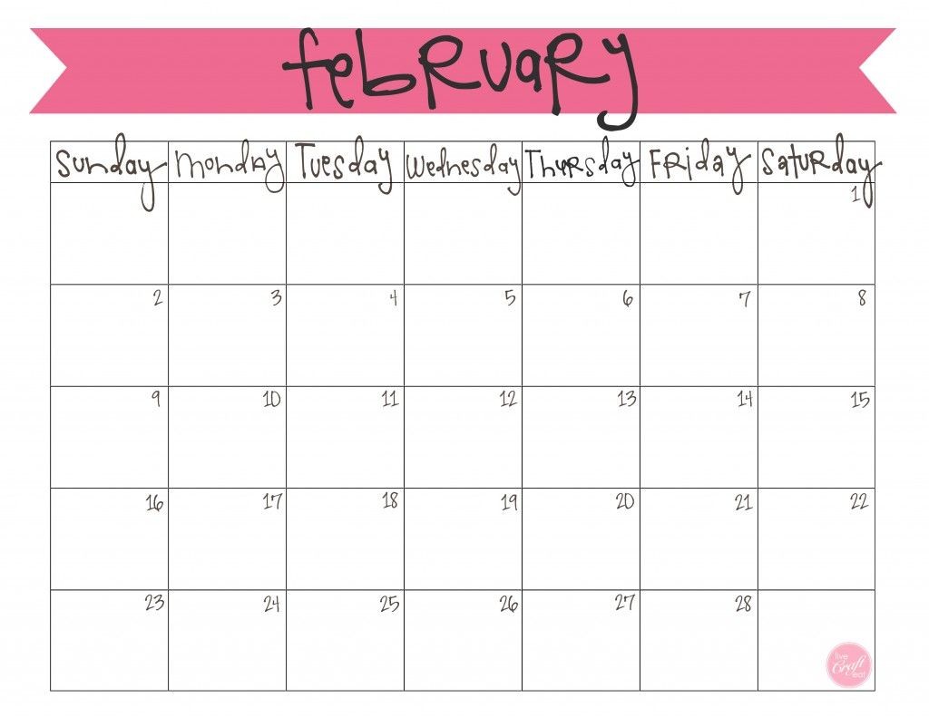 February Printable Calendar February 2014 Calendar Free Printable