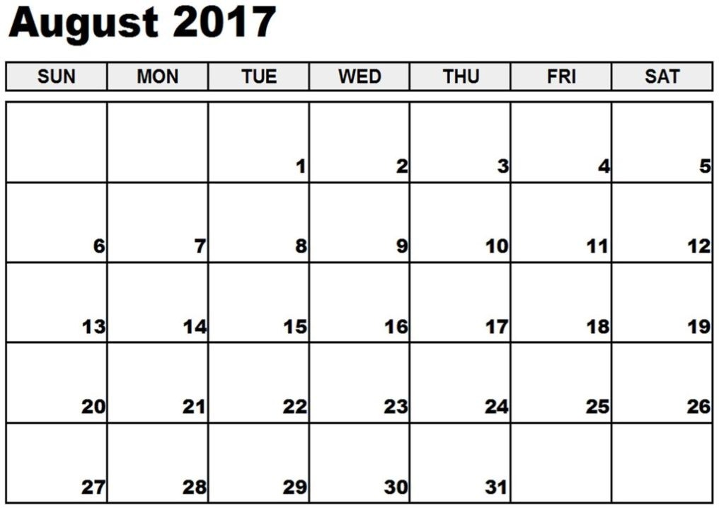 Free Editable Printable Calendar August 2017 Editable Calendar