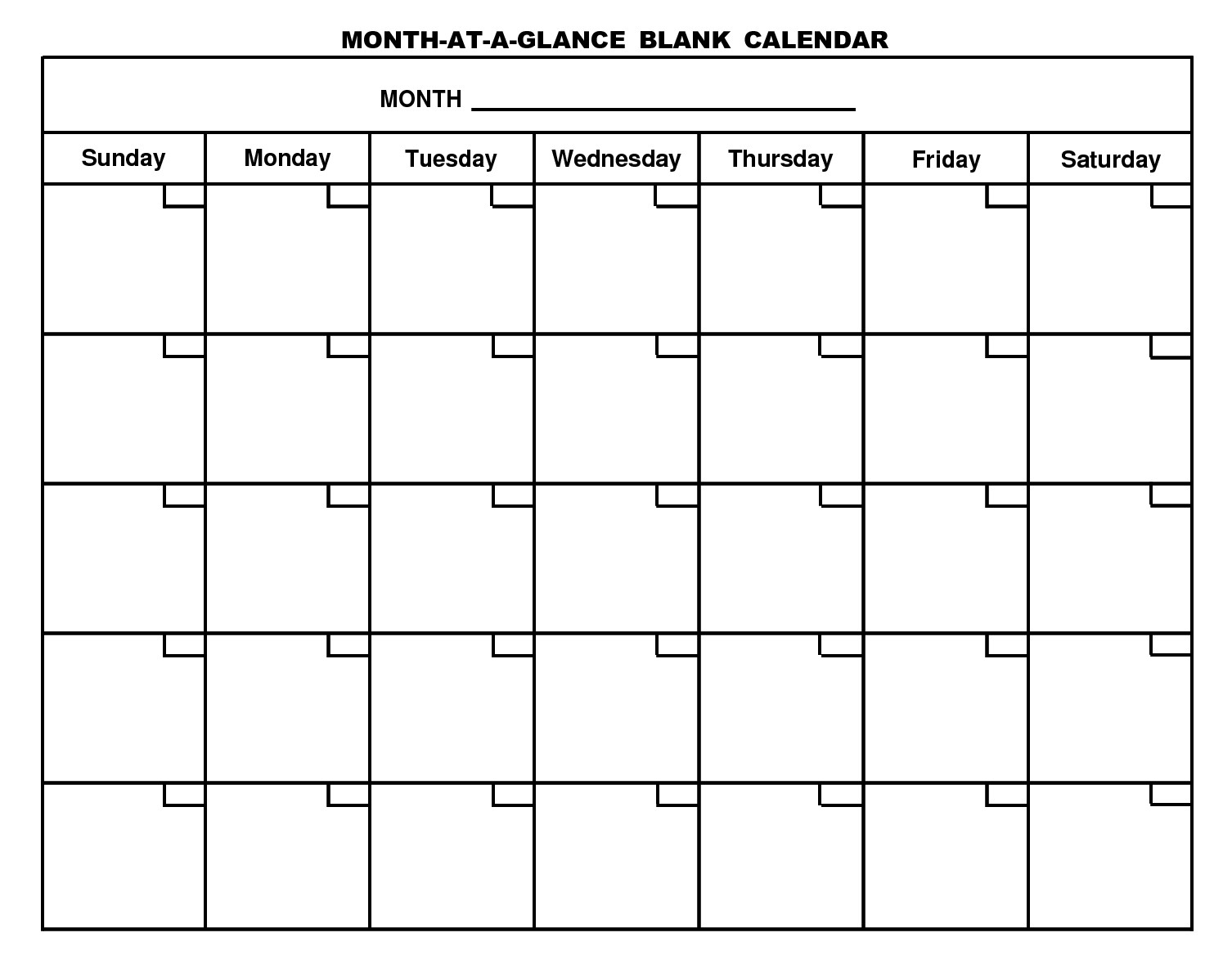 free blank printable calendar