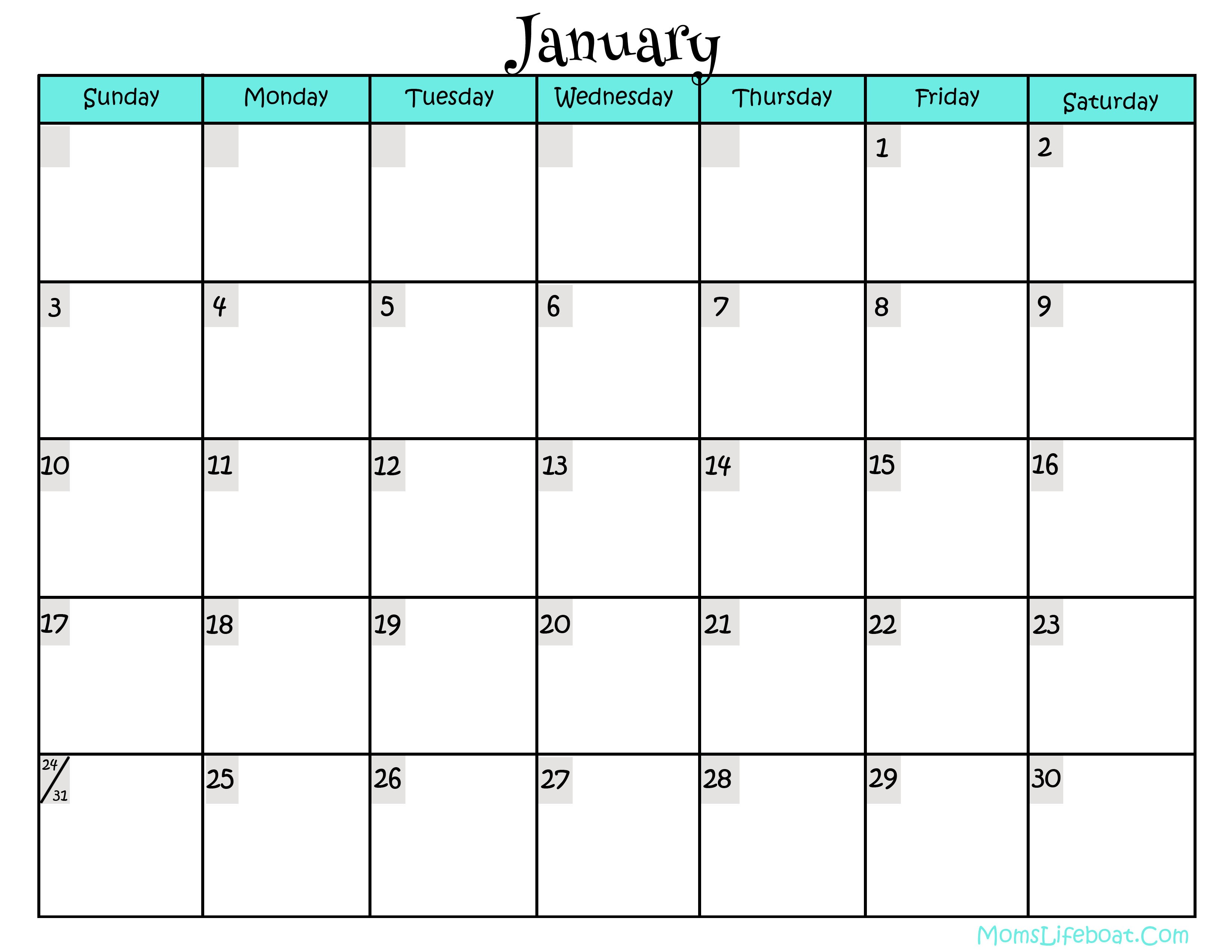 Free Printable Calendar Sheets 7 Best Of Blank Printable Calendar 2016 8 5 X 11