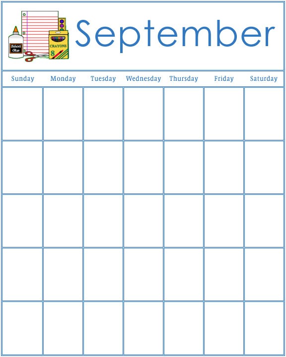 post preschool printable calendar for september
