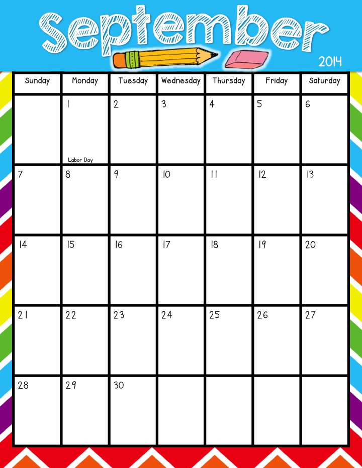 printable calendar freebie aug 2014