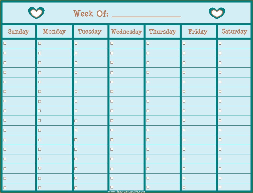 Free Printable Weekly Calendar 3 Free Printable Weekly Calendar 2014