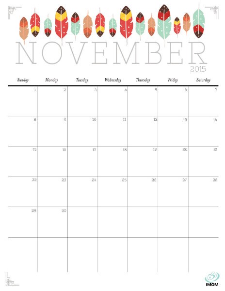 Imom Printable Calendar Cute and Crafty 2015 Printable Calendar