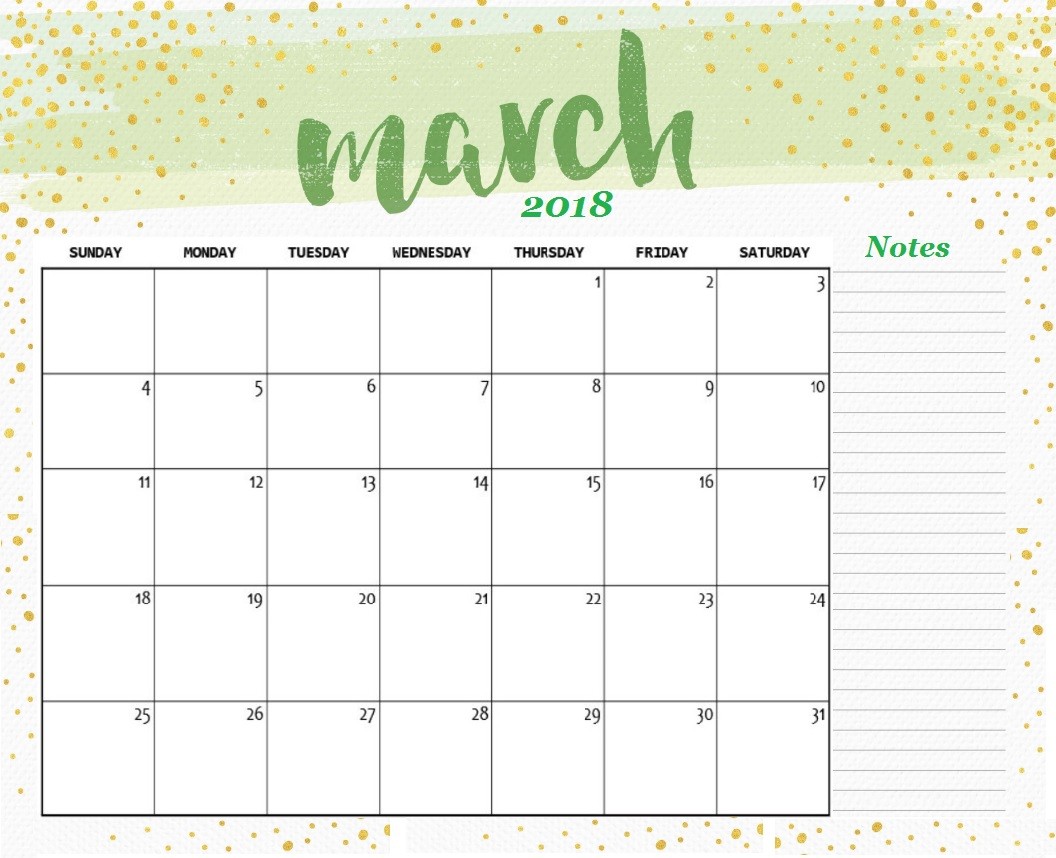 March Calendar Printable Printable March 2018 Calendar A4
