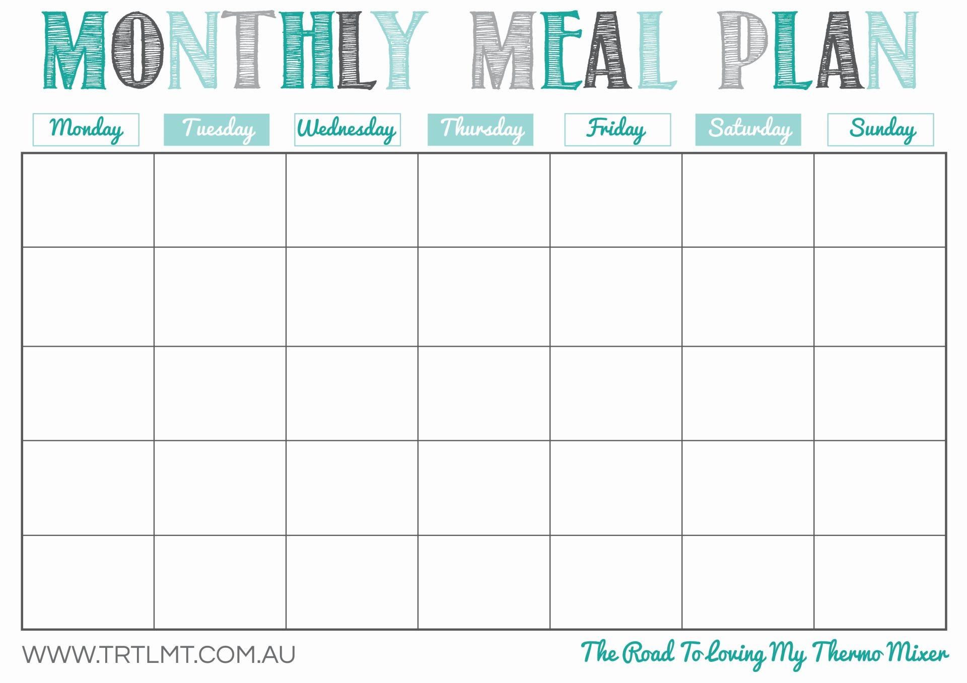 post meal planning template printable