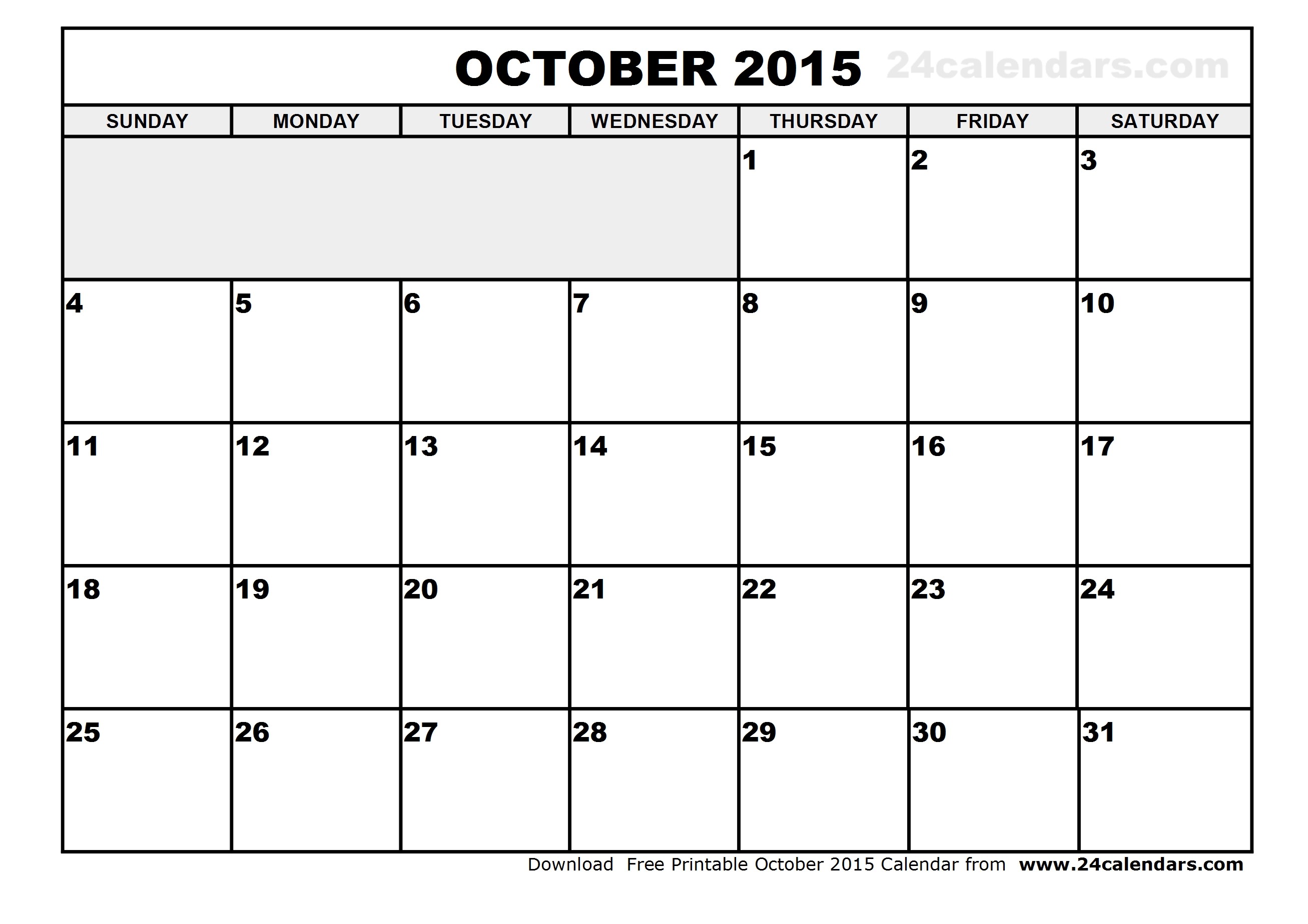 october 2015 calendar