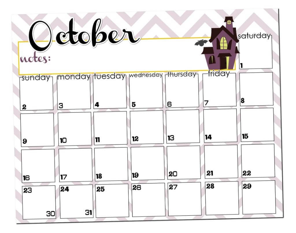 October Printable Calendars October Calendar Printable I Heart Nap Time