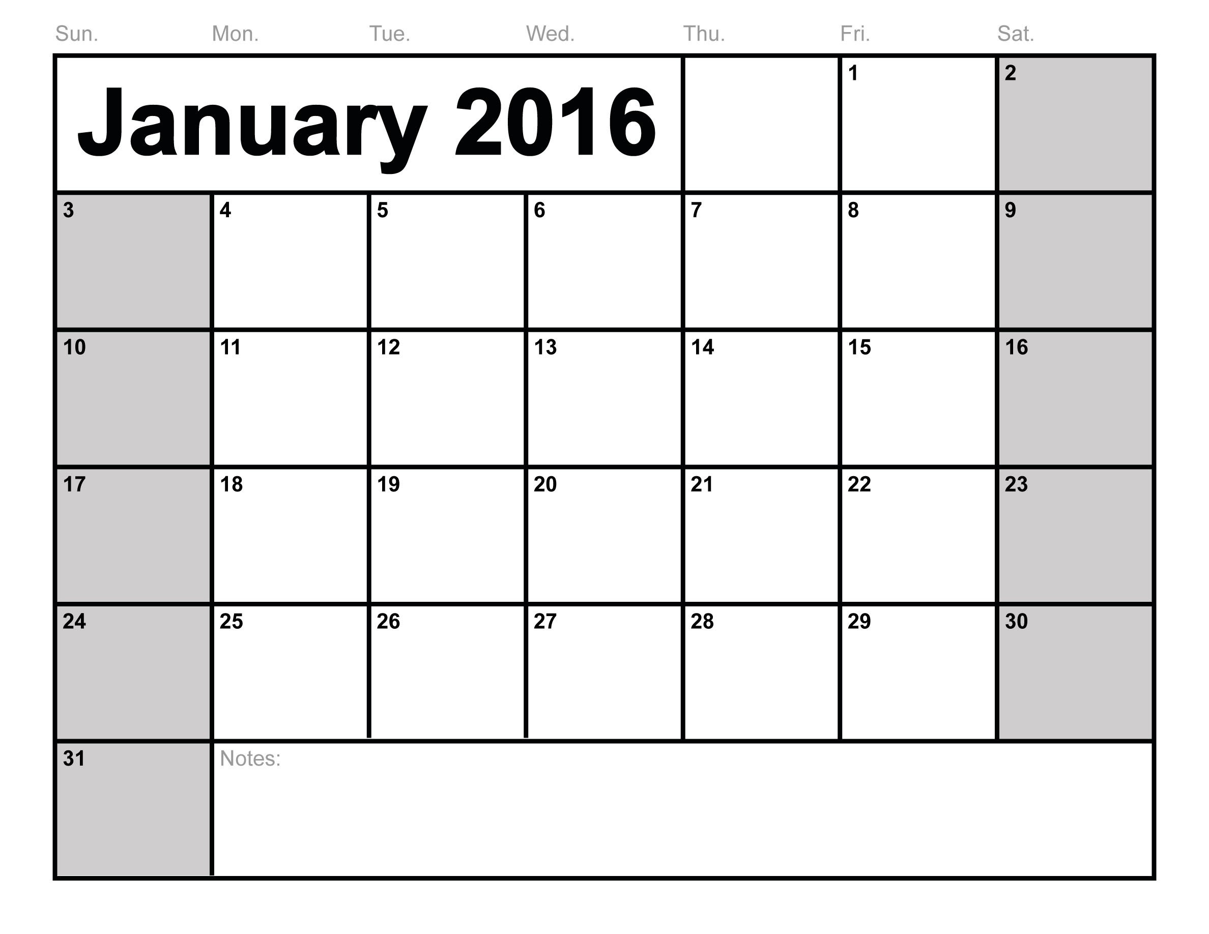 Calendar Template For 2016 from www.bizzieme.com