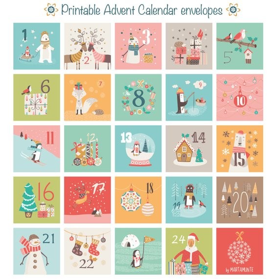 printable advent calendar 24 mini