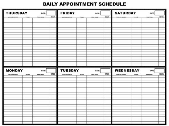 Daily Appointment Calendar Template from www.bizzieme.com