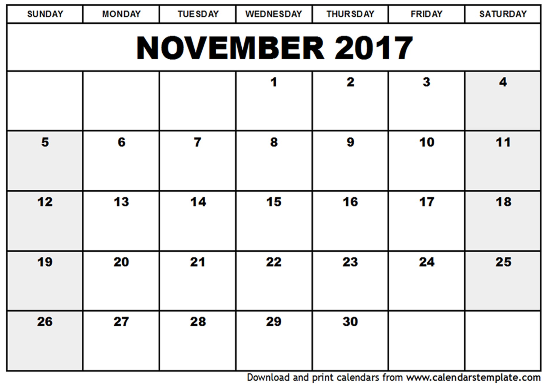 blank november 2017 calendar 2344