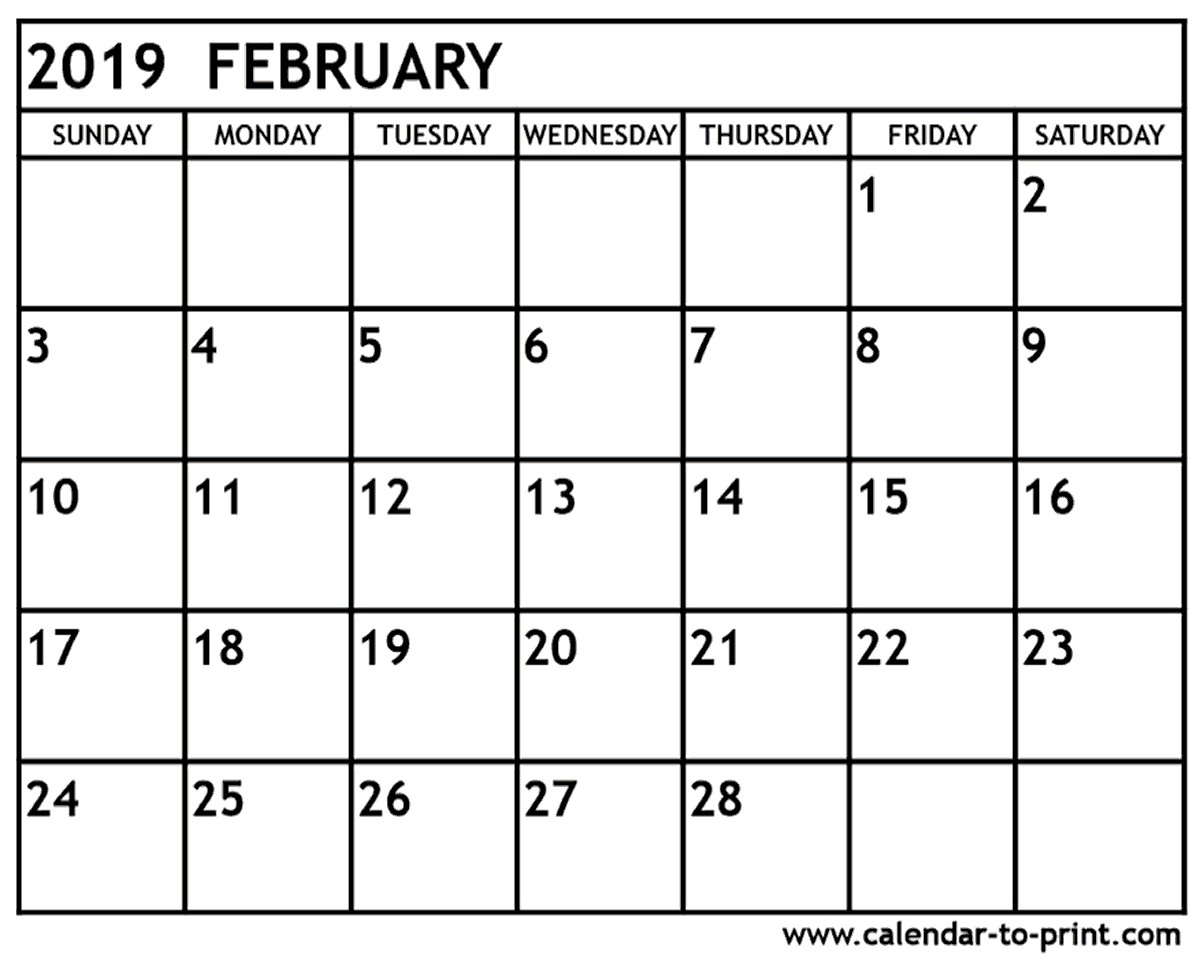 february 2019 printable calendar 1669