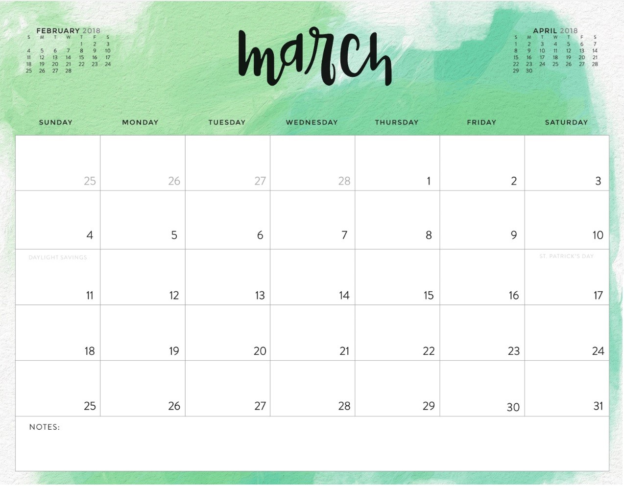 Printable Calendar March March 2018 Printable Calendar