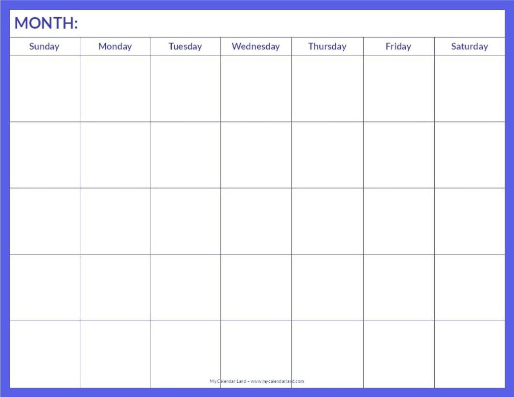 free blank calendar template 2017