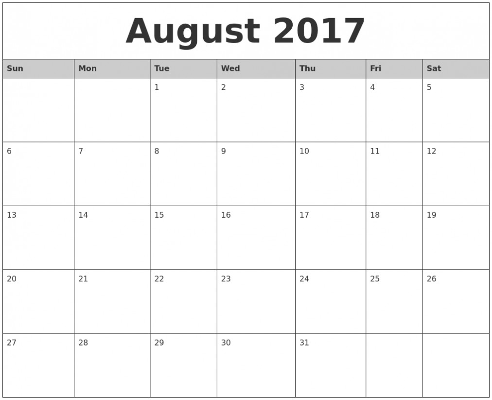 august 2017 calendar canada