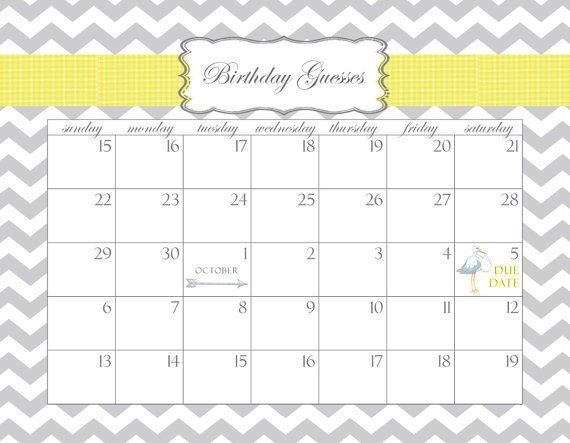post guess baby due date calendar printable