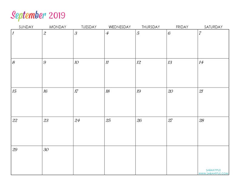 Printable Editable Calendar 2019 Custom Editable Free Printable 2019 Calendars Sarah Titus