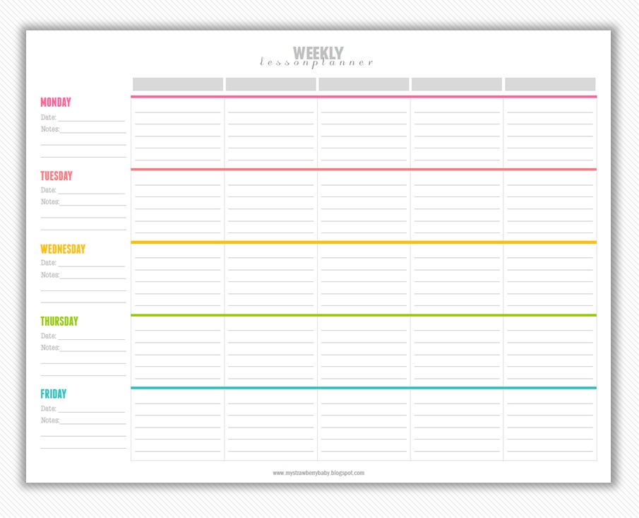 Blank Weekly Lesson Plan Template from www.bizzieme.com