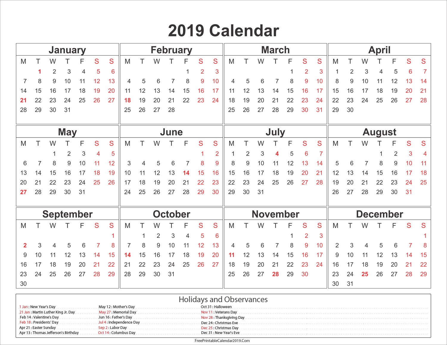best-of-printable-monthly-calendar-2019-canada-free-printable