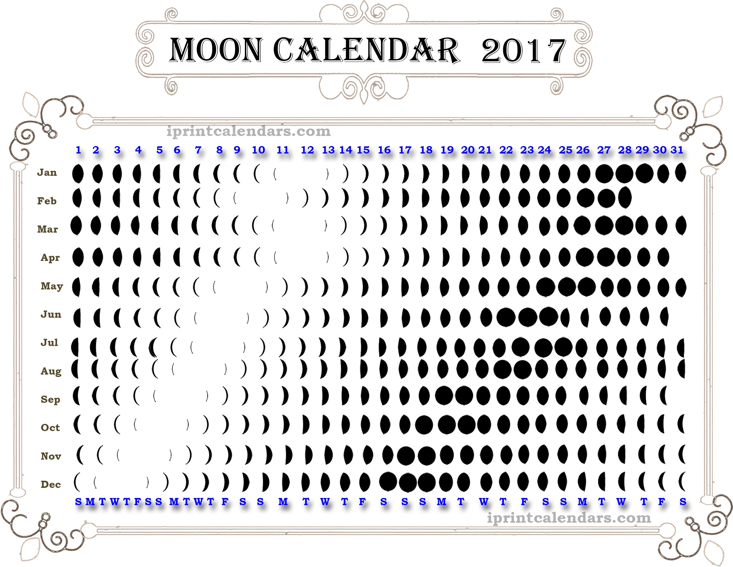lunar calendar 2017 printable