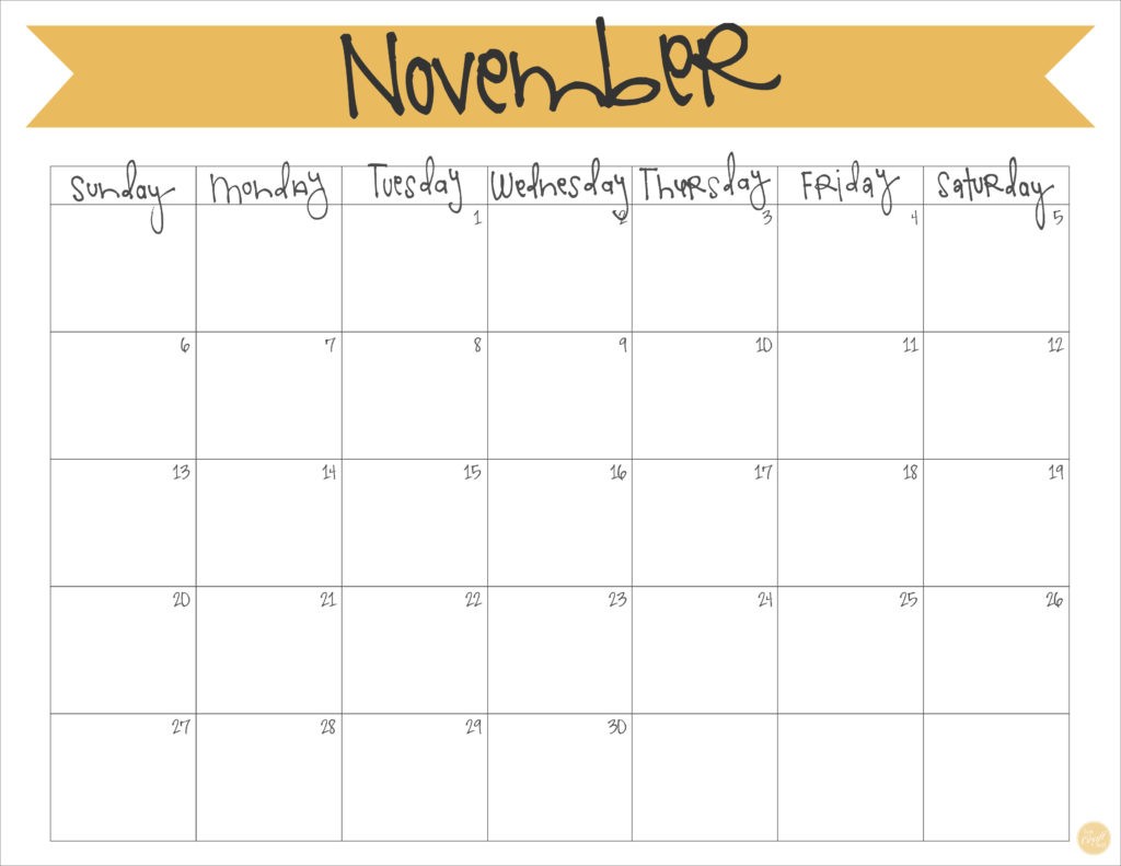 Printable November Calendars November 2016 Calendar Free Printable