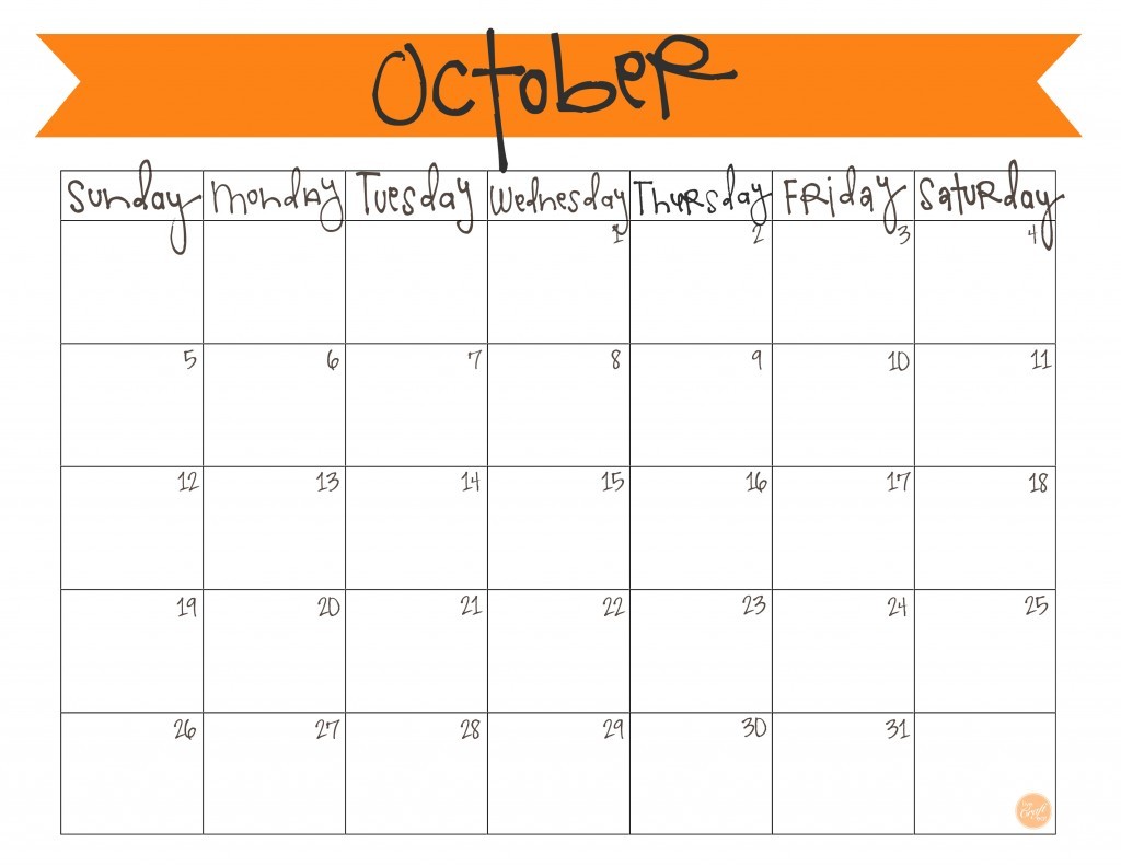 Printable October Calendars October 2015 Calendar Template – 2017 Printable Calendar