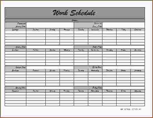 3 printable work schedule