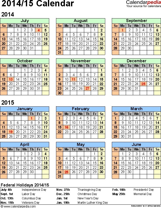 august school calendar 2014