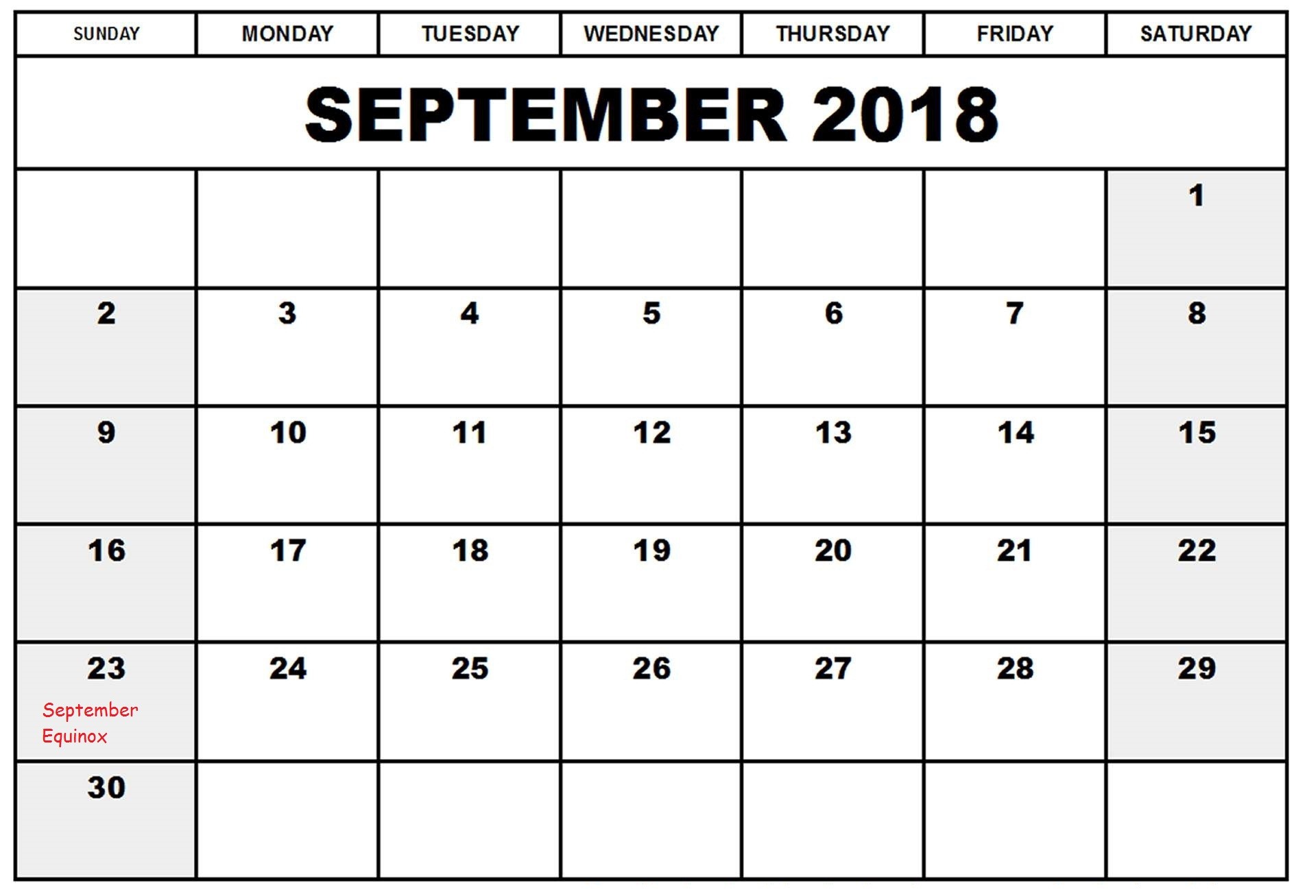 September Printable Calendar Free September 2018 Calendar Printable Template Us Canada
