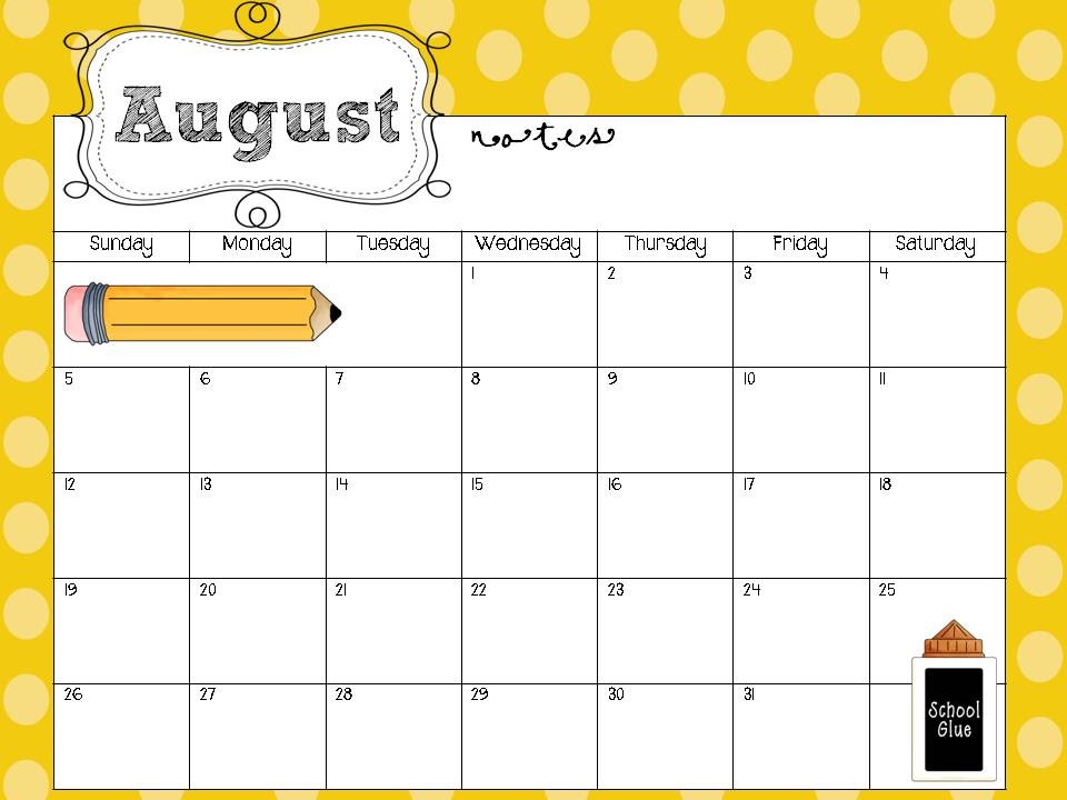 free printable calendars for teachers