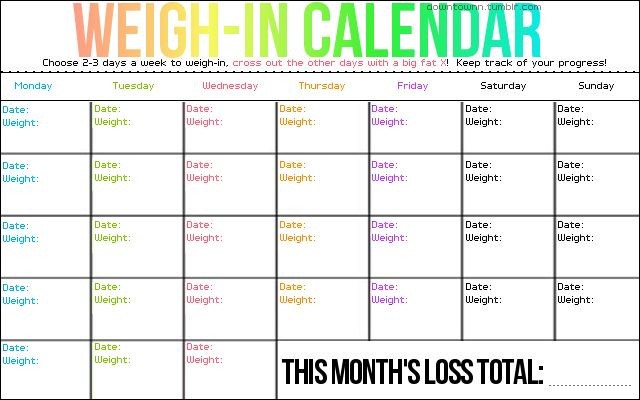 Weight Loss Calendar 2021 | Printable March