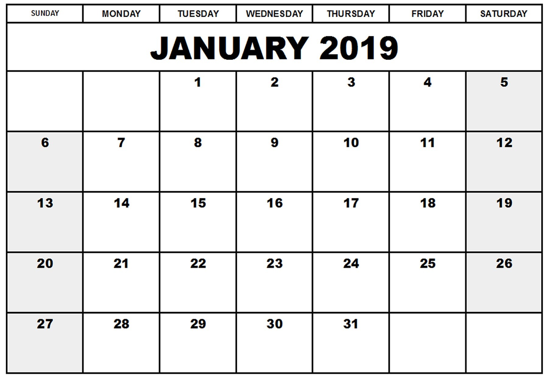 blank printable calendar 2019 monthly shelter lively