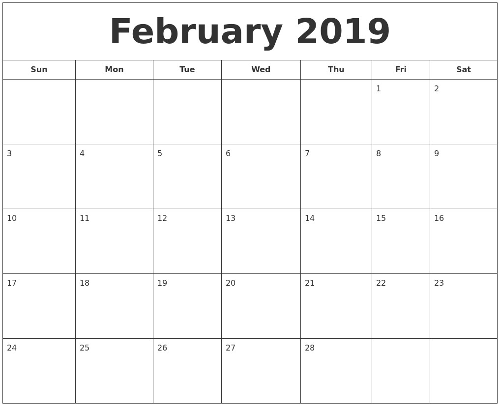 april 2019 calendar template