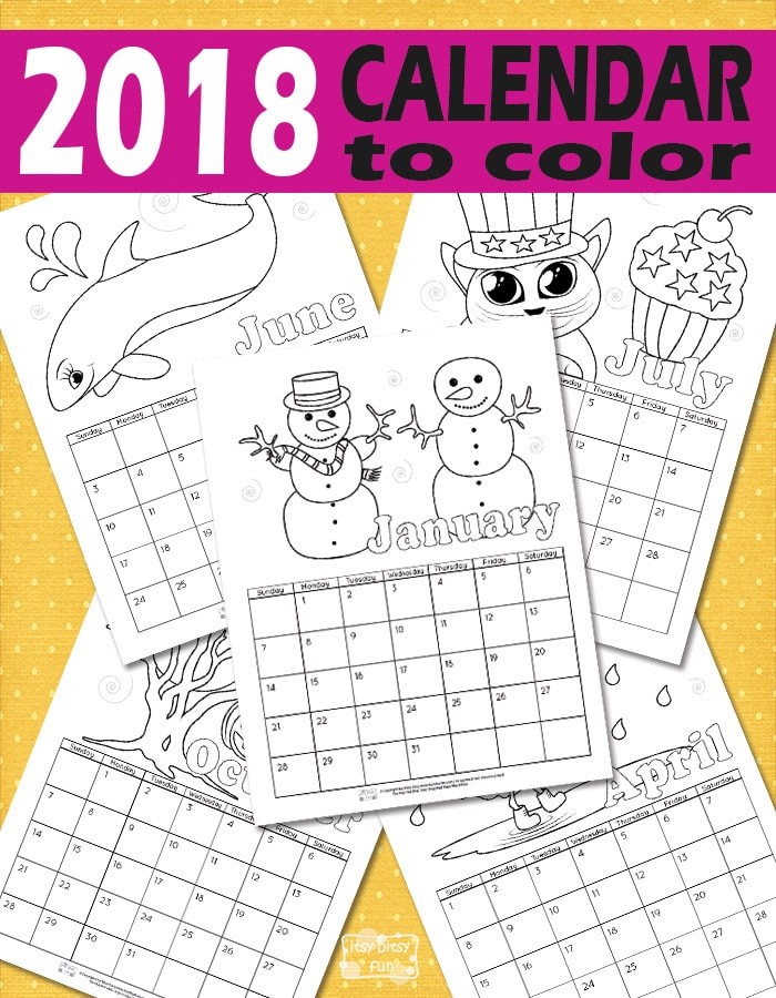 Fun Printable Calendars Printable Calendar for Kids 2018 Itsy Bitsy Fun