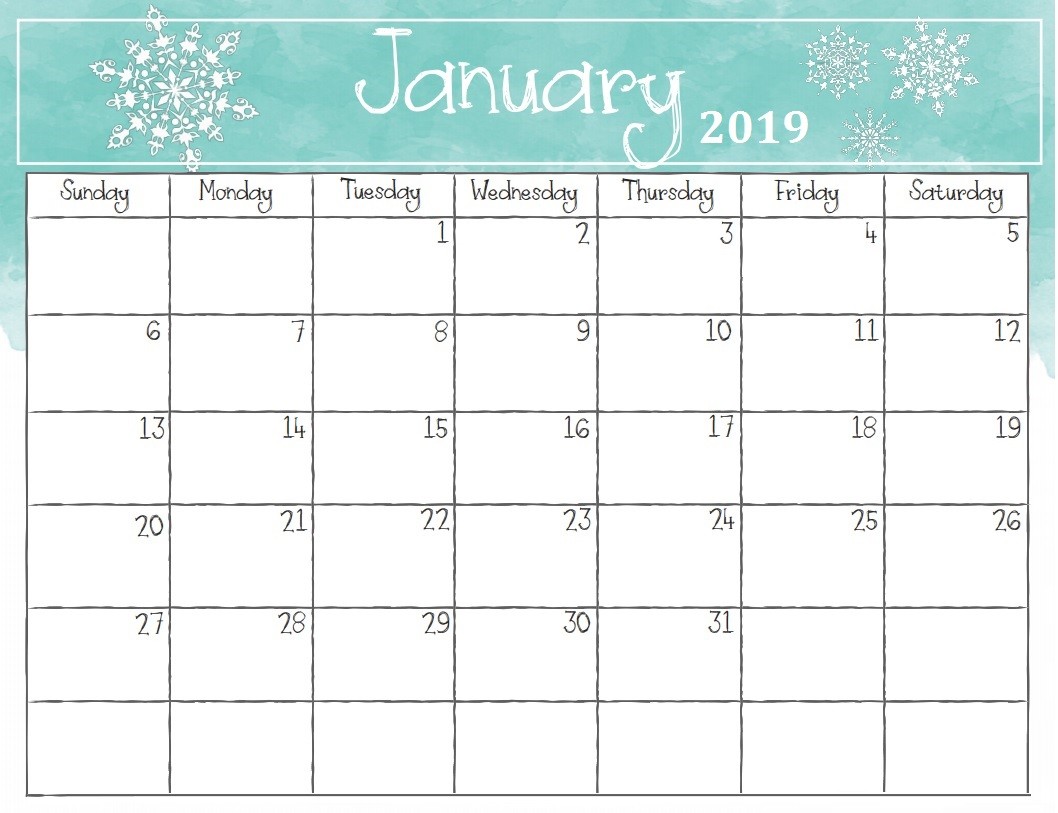 watercolor monthly 2019 calendar