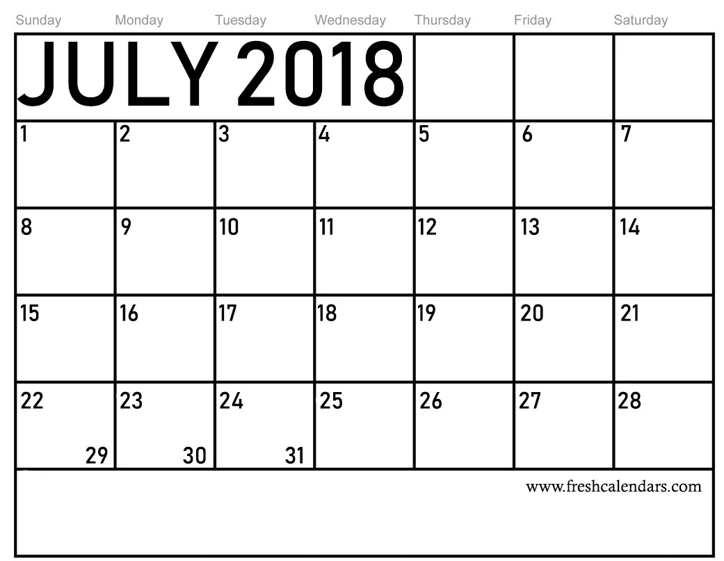 Fresh Month Of July Calendar Printable Free Printable Calendar Monthly
