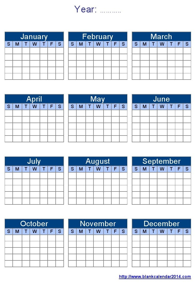 Free Yearly Printable Calendar