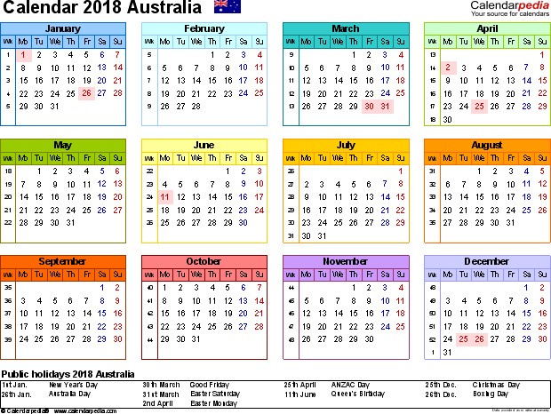 2018 calendar australia 1495