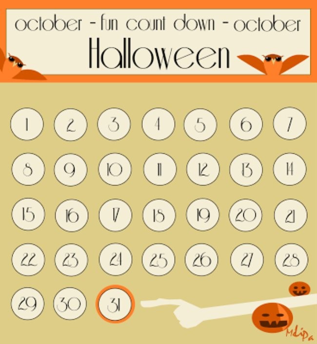 Printable Halloween Countdown Calendar 11 Fun Ways to Countdown to Halloween