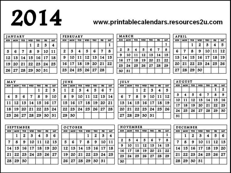 Printable One Page Calendar Calendar 2014 Printable E Page