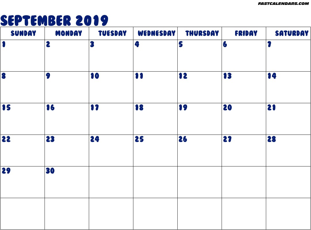 September 2019 Printable Calendar with Holidays September 2019 Printable Calendar